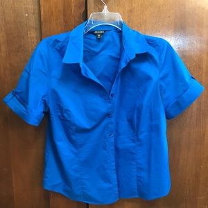 Blue collared blouse